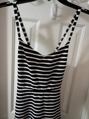 Old Navy Black and White Striped Mini Dress